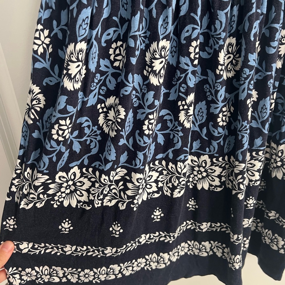 LOFT Black Dress with Blue Floral Accents - Picture 3 of 4